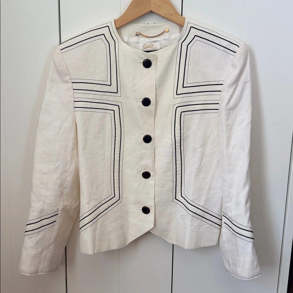 Louis Feraud Vintage 100% Linen Jacket - Picture 1 of 7